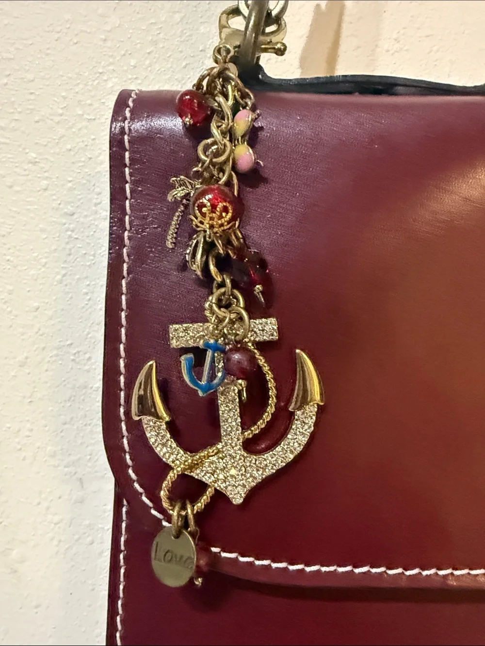 Mara’s Taormina Made in Italy Genuine Leather Briefcase Burgundy Crossbody
